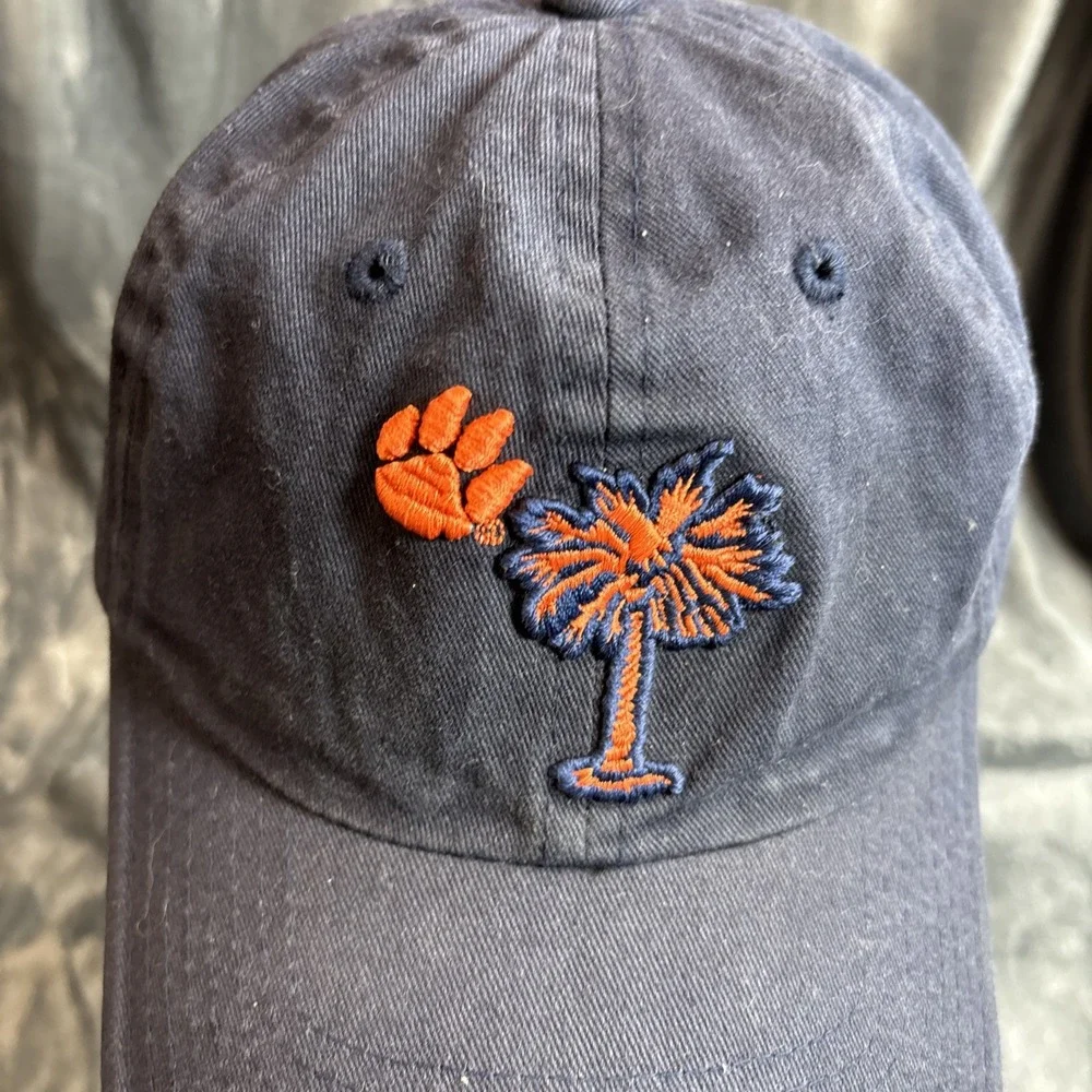 Vintage Tigers Hap Colosseum Cap Embroidered Blue Orange Paw Palm Tree Strapback